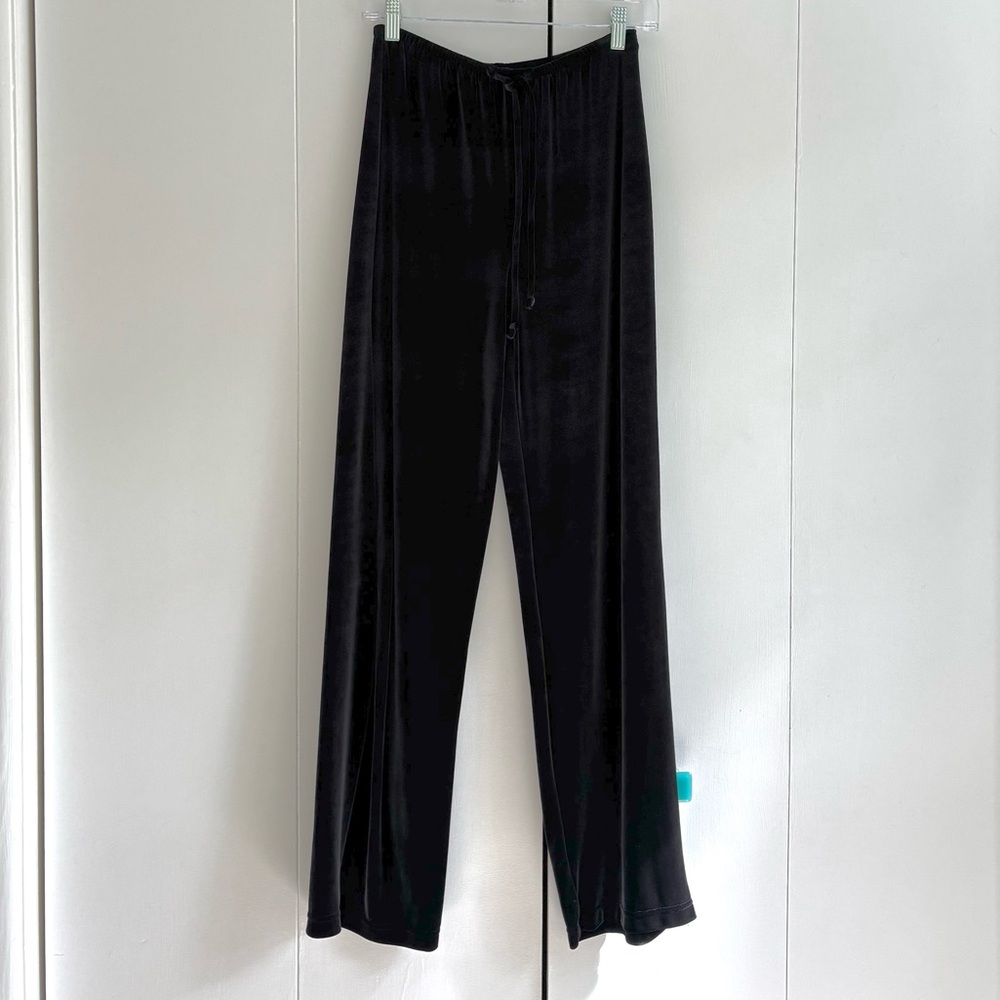 90s Vintage Totonko Black Velvet Wide-leg Pants Size Small